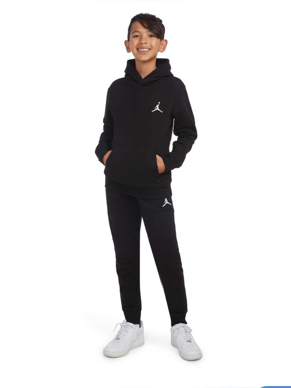 Jordan black brooklyn fleece sweatsuit / hoodie and joggers M (10-12)